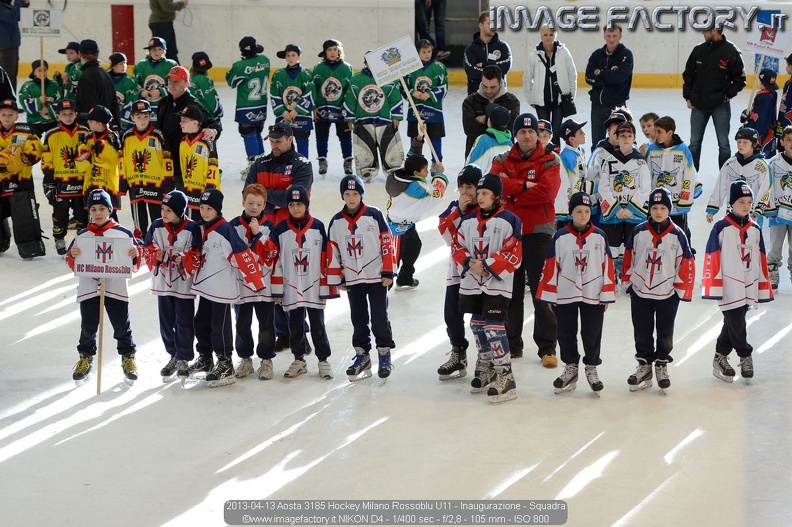 2013-04-13 Aosta 3185 Hockey Milano Rossoblu U11 - Inaugurazione - Squadra.jpg